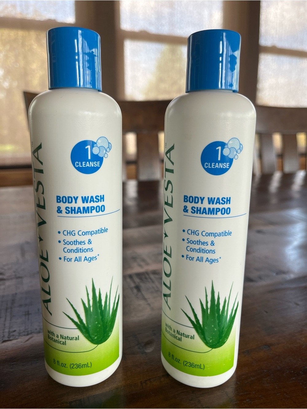 (2) ALOE VESTA-Body Wash & Shampoo. Discontinued item. 8 fl oz each